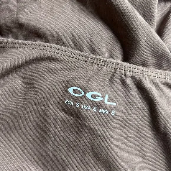 OGL Women's Scoop Neck Low Back Brami Midi Dress Padded Brown S Small New - Picture 7 of 9